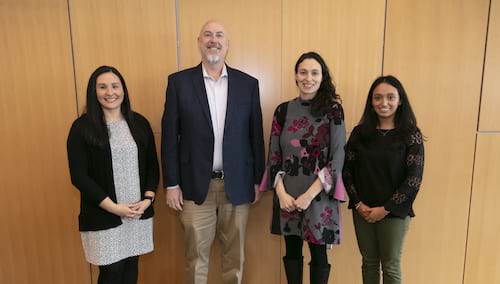 From left: Tiffany Bordonada, Ph.D., associate professor, Department of Counseling and Human Services, and co-director of the Clinical Mental Health Counseling Program, The University of Scranton; Mike Allison, Ph.D., professor and chair of the Department of Political Science at The University of Scranton; Julie Schumacher-Cohen, assistant vice president for Community Engagement and Government Affairs at The University of Scranton; and Jenny Gonzalez, Marywood University STARS program director. 
