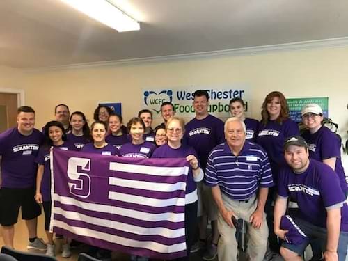 Alumni, parents and friends of the University gather at the 2019 Day of Service.