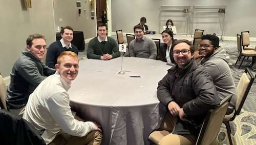Eight University of Scranton students have advanced to the Future Business Leaders of America (FBLA) National Leadership Conference in Atlanta, Georgia, June 22 to 25. Pictured at FBLA’s state competition are, from left: Chaz DellaCorte, Todd Monahan, Gregory Confessore, Colin Merriman, Michael Castellino, Alyssa Fontana, Lamar Bishop and Joseph DeFeo.