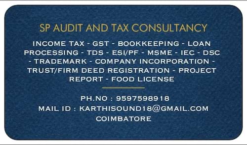 SP AUDIT AND TAX CONSULTANCY in Coimbatore