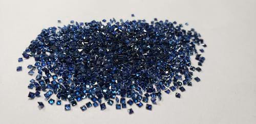 Blue Sapphire Princess Cut: 2mm - 3mm