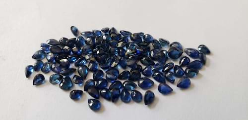 Blue Sapphire Pear: 4mm x 3mm