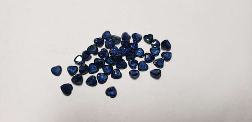 Blue Sapphire Heart: 3mm - 4mm