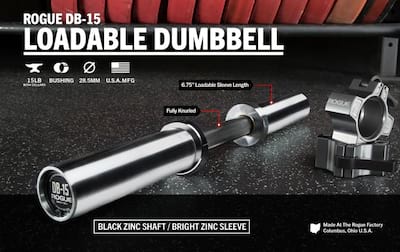 First Look: Rogue Fitness Loadable Dumbbell DB-15 Cover Image