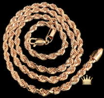 18k rose gold solid rope chain 3.6 mm wide length 20 inches grams 31.700 price $3200
