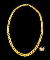 22k yellow gold our factory made chain wide 7 mm weight 23.8 grams length 21 inches price $2450