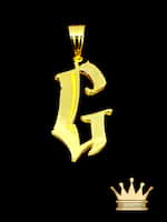 18K Solid Gold Initial G Pendant