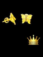 Custom Made 18 Karat Gold Butterfly Earrings