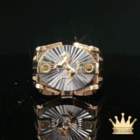 18K Gold Men's Horse Ring