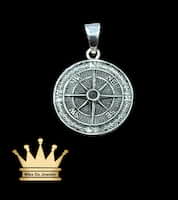 925 sterling silver solid handmade compass pendant    weight 12.76 grams 1 inches