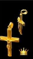18k solid yellow gold cross with Jesus  size 2 inch weight 13.850 mg price $1390