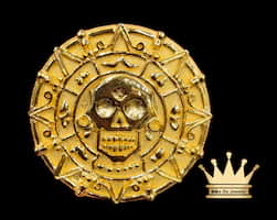 21k gold handmade pirates of Caribbean Aztec coin you can order in 14k ,18k, 22k gold grams 40