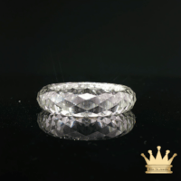 Moissanite White Gold Faceted Band Ring – Modern Luxury Design