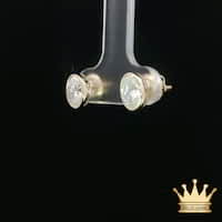 14K Gold Diamond Oval Bezel Stud Earrings – 1.44 CT Total Weight