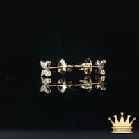 14K Gold Diamond Flower Cluster Stud Earrings