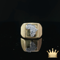 18K Yellow Gold Africa Map Ring