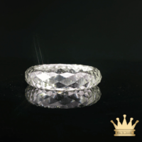 Moissanite White Gold Faceted Band Ring – Modern Luxury Design