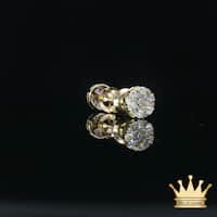 14K Gold Round Diamond Cluster Stud Earrings – 0.50 CT Total Weight