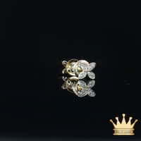 14K Gold Diamond Flower Cluster Stud Earrings