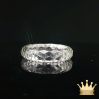 Moissanite White Gold Faceted Band Ring – Modern Luxury Design