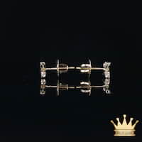 14K Gold Diamond Flower Cluster Stud Earrings
