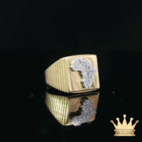 18K Yellow Gold Africa Map Ring