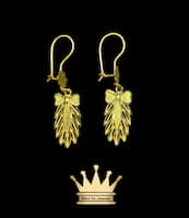 21k yellow gold dangling butterfly earring pair  weight 3.97 grams