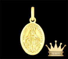 Custom made 18k gold vergin Mary charm size 1 inch Weight 4.500 gram price $550