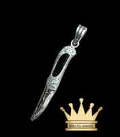 925 sterling silver solid handmade knife pendant price $175 dollars weight 9.01 gram 2 inches