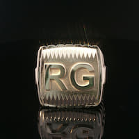 Custom Initial Signet Ring in Yellow Gold