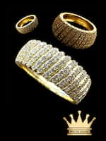 18K Yellow Gold Band with Lab Diamonds
