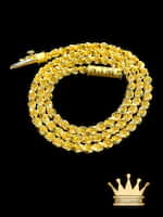 21K Solid Gold Diamond-Cut Rope Chain, 24 Inch