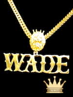 Solid 18K Gold Lion Head Name Pendant