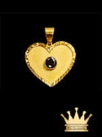 18k Gold Heart Charm with Blue Sapphire