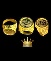 21 k yellow gold Kuwait gold coins ring US size-9 weight-7.920mg
