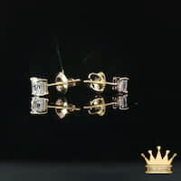 14K Gold Square Diamond Stud Earrings – 1.00 CT Total Weight