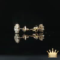 14K Gold Diamond Flower Stud Earrings – Full Cluster Sparkle