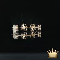 14K Gold Square Diamond Stud Earrings – Compact Sparkle