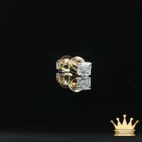 14K Gold Square Diamond Stud Earrings – 1.00 CT Total Weight
