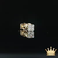 14K Gold Square Diamond Stud Earrings – Compact Sparkle