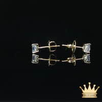 14K Gold Square Diamond Stud Earrings – 1.00 CT Total Weight