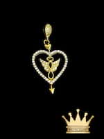 18K Gold Infinity Angel with Heart Charm