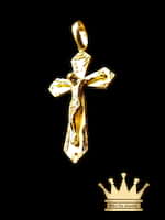 18K Solid Gold Handmade Cross with Jesus