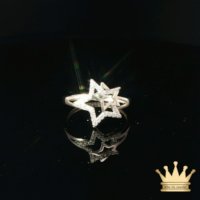 14K Yellow Gold Star Crystal Ring for Women