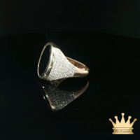 14K Yellow Gold Men’s Oval Black Onyx Ring with Diamond Accents