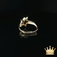 14K Yellow Gold Star Crystal Ring for Women