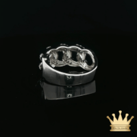 Silver Bubble Cuban Link Men’s Ring – Bold Iced Link Design