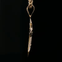 14K Gold Nugget Cross Pendant with 18K Rope Chain