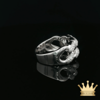 Silver Bubble Cuban Link Men’s Ring – Bold Iced Link Design