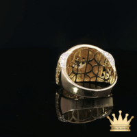 18K Gold Men's Statement Ring - Textured Design